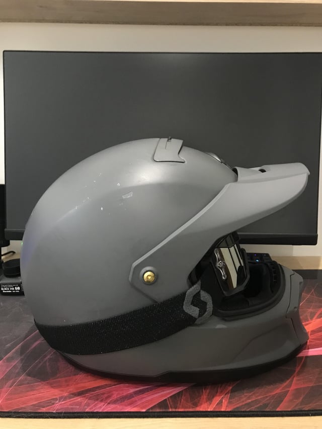 Dropped Motorcycle Helmet