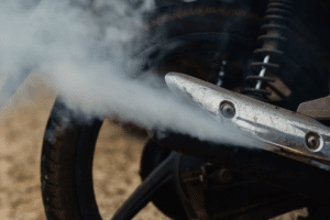 Motorcycle Smoking from Engine